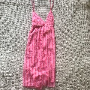 Pink slip dress
